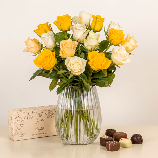 Little Luxuries Bundle with flowers and chocolates