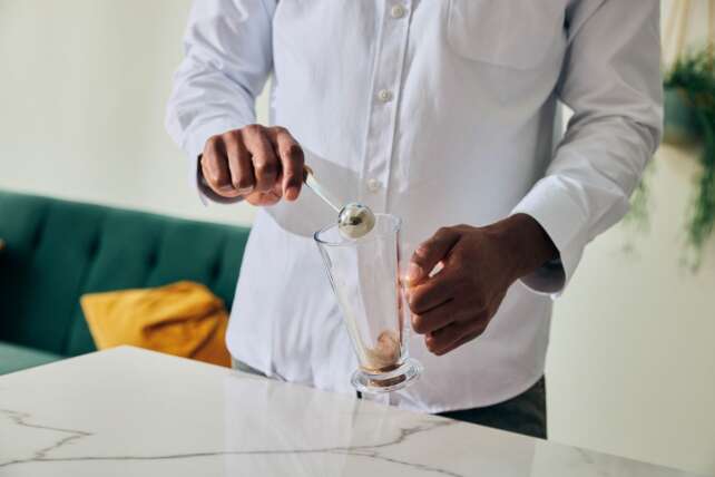 Spacegoods drink powder prepared in a home setting