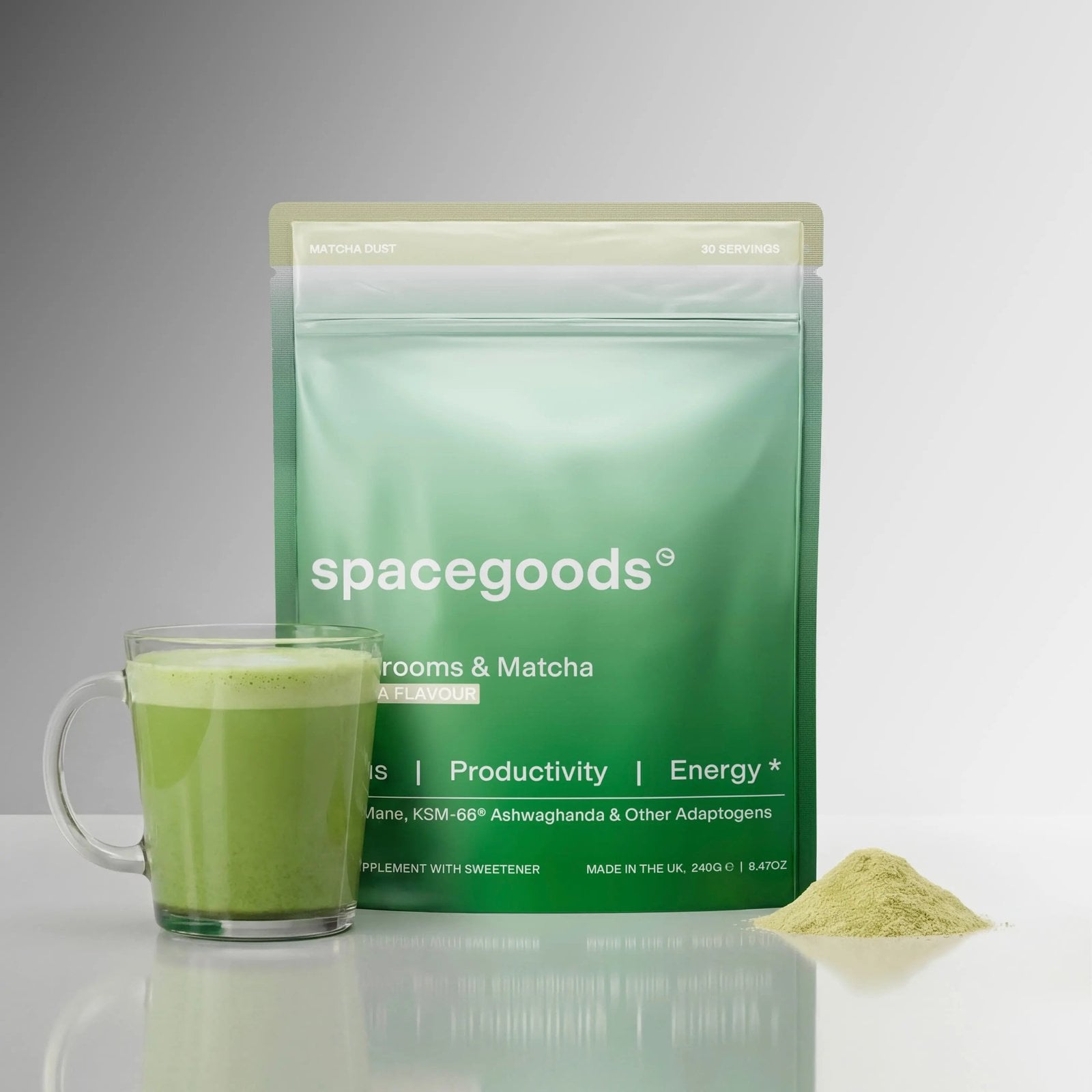 Spacegoods Matcha Dust vanilla pouch