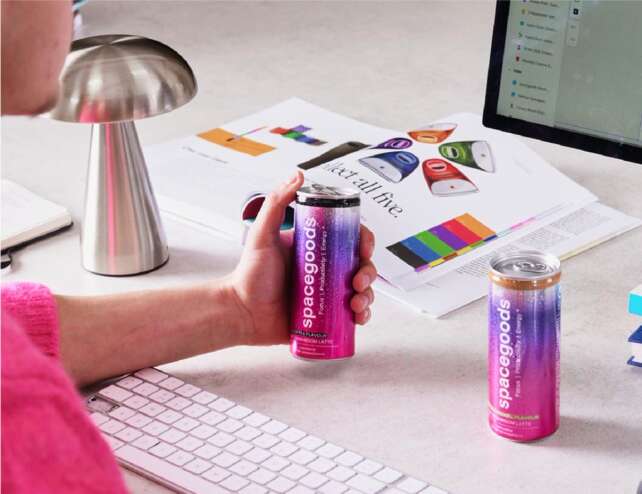 Spacegoods Oat Mushroom Latte can shown in a lifestyle setting